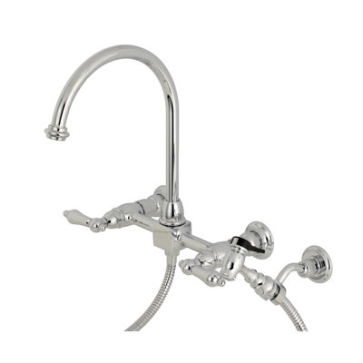 Kingston Brass Restoration Double Handle Kitchen Faucet with Side Spray & Reviews | Wayfair.ca